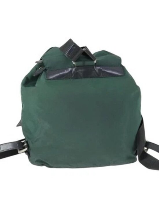 PRADA Backpack Nylon Green Silver Auth 166306 main image 8